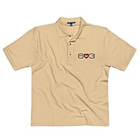 Embroiderd 603 with Center Red Heart, NH Design. Men's Premium Polo