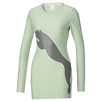 Puma Womens Lqs X Printed Long Sleeve Dress Casual Casual - Green - Size XS