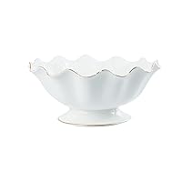 Fruit Bowl with Pedestal,Ceramic Nuts Dried Fruit Storage Tray,Snacks Candy Plate,Afternoon Tea Desktop Decorative for Thanksgiving Christmas/White/29*12.11Cm Tray ( Color : Bianco , Size : 29*12.5Cm