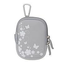 ideastyle V-24586 Stylish Pouch for Compact Cameras, Bird on Flower, Gray