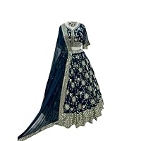 Women's Fox Georgette With Embroidery Work Fully-Stitched Bridal Lehenga Choli & stitched Blouse With Dupatta