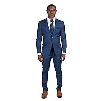 Slim Fit Mens Plaid Suit 2 Button Notch Lapel ZF18335