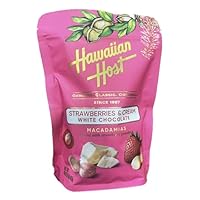 Hawaiian Host Strawberry And Cream Macadamias Chocolate 16 oz (Pack of 2)