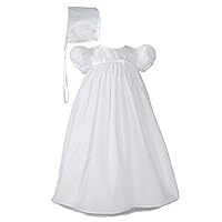 Baby Girls White Bonnet Embroidered Christening Dress Outfit