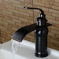 Waterfall Spout Oil Rubbed Bronze ORB Single Handle One Hole Brass Bath Taps Brass Bathroom Sink Faucet