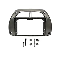 9'' Car Radio Stereo Dash Frame Fascia Bezel Panel w/Power Harness Cable Compatible for Toyota RAV4 2001 02 03 04 05 06 Install Mount Kit