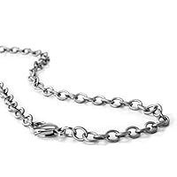 Women's or Men's Titanium Hypoallergenic Chain, For Sensitive Skin, Elegant and safe (24 inches 3 mm thick)
