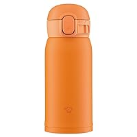 Zojirushi SM-WA36-DA Zojirushi Water Bottle, One-Touch Stainless Steel Mug, Seamless 0.36L Orange