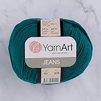 55% Cotton 45% Acrylic YarnArt Jeans Sport Yarn 1 Skein/Ball 50 gr 174 yds (63)