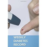 weekly diabetes record notebook: Daily Glucose Monitoring Logbook - Record Your Blood Sugar Before & After Each Meal