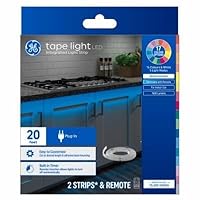 GE LED Tape Light, Color Changing Plug-In Light Strip Fixture with Timer, 20ft
