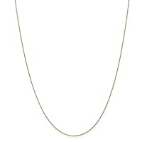 14k Gold .8mm Sparkle Cut Cable With Spring Ring Clasp Chain Necklace Jewelry for Women - Length Options: 14 16 18 20 22 24
