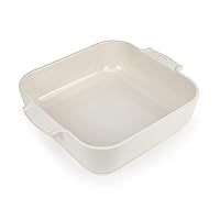 Peugeot - Appolia Square Oven Dish - Ceramic Baker with Handles - Ecru, 9 x 2.5 inches