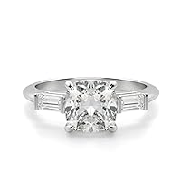 2.5 CT Moissanite Engagement Rings Set Solitaire Wedding Ring Cushion Cut Promise Gifts for Her