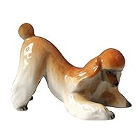 Poodle Playing Apricot Colored Lomonosov Porcelain Collectible Figurine