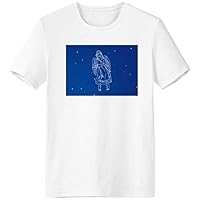 Star Universe Virgo Constellation Pattern T-Shirt Workwear Pocket Short Sleeve Sport Clothing