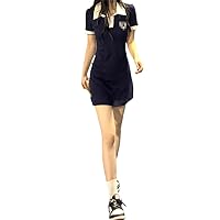 Woman Elegant Summer Dress Simple Solid Mini Polo Dress Causal Bodycon Sexy Party Robes