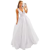 Sexy Prom Dress Deep V-Neck Tulle Ball Gown Spaghetti Straps Open Back Sleeveless Party Evening Dress
