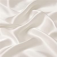 Silk Fabric by The Yard 100% Mulberry Silk Crepe Satin Plain Fabrics for Wedding Dressmaking Pre-Cut 2 Yard Sewing DIY 45