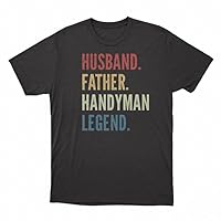 Dad Husband Father's Day 4 Gift Typography Unisex Short Sleeves T-Shirt Black