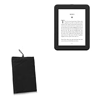 BoxWave Case Compatible with Barnes & Noble Nook GlowLight 4 - Velvet Pouch, Soft Velour Fabric Bag Sleeve with Drawstring - Jet Black