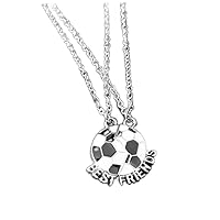 Best Friend Necklace, 2pcs/set Football Friendship Necklace, Two Parts Sport Football Jewelry for Teen Girls Boys