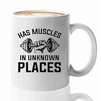 Body Builder Coffee Mug 11oz White -Has muscles in - Workout Muscle Pumping Exercise Fitness Bodybuilder Weightlifting Gymnastics Instructor Cardio Trainer