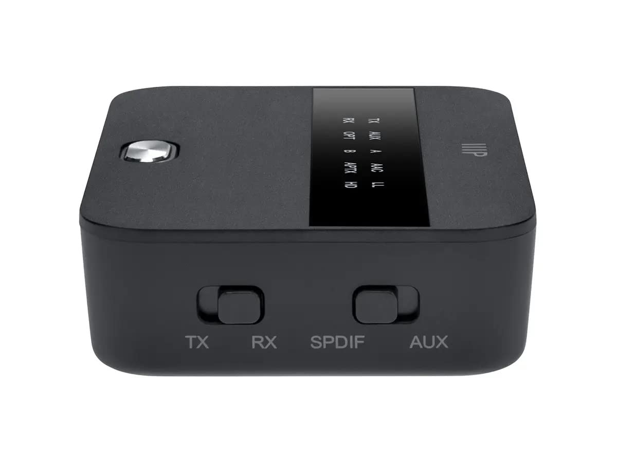 Monoprice Bluetooth Long Range Transmitter and Receiver with aptX HD and aptX Low Latency, SBC, AAC, Toslink/Optical, 3.5mm Aux