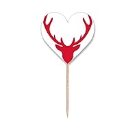 mas Elk Avatar Red Festival Toothpick Flags Heart Lable Cupcake Picks