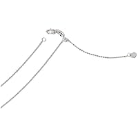 14k White Gold Adjustable Flat Cable Chain Necklace