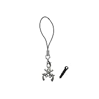 Pistols Revolver Silver Plated Mobile Cell Phone Charm Pendant Western Gun
