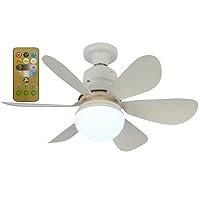 Asslye Deckenventilator mit Beleuchtung und Fernbedienung, E26/E27 Deckenlampe Mit Ventilator, 40W LED Deckenleuchte Mit Ventilator Einstellbare Windgeschwindigkeit, 3 Farbtemperatur,Timer