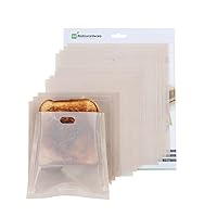 Bag Tek Toaster Bag Set, 6 Non-Stick Toaster Sandwich Bag Set - Multipurpose, Kraft Plastic Toaster Sleeve Set, Semi-Disposable, Includes 3 Sizes - Restaurantware