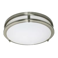 Design House 578641 Ripon Integrated LED 14.5 Inch Indoor Ceiling Light Dimmable with Frosted Acrylic for Bedroom Hallway Kitchen Bathroom, Satin Nickel