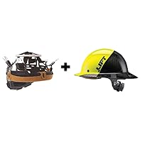 LIFT Safety HDF50C-19HC DAX Fifty 50 Carbon Fiber Full Brim Hardhat (Yellow) & HDF-18RS DAX Hard Hat Replacement Suspension Bundle, Medium