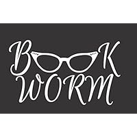Book Worm Cat Eye Glasses- Die Cut Vinyl Window Decal/sticker for Car/Truck/Laptop 3.5