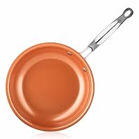 Non-Stick Skillet Copper Frying Pan with Ceramic Coating Induction Cooking Frying Pan Oven Dishwasher Saucepan (Color : D, Size : 10in)