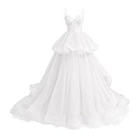 Women's Tulle Prom Dresses Ruffle Ball Gown Sweetheart Princess Evening Party Gowns