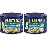 Planters Lightly Salted Whole Cashews (8.5 oz Canister) (Pack of 2)