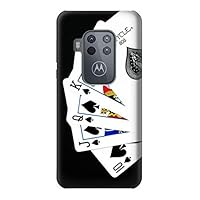R1078 Poker Royal Straight Flush Case Cover for Motorola Moto One Zoom, Moto One Pro