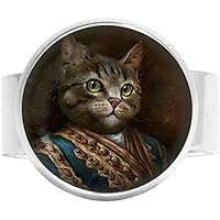 Steampunk Cat Ring Cat Jewelry Cat Ring Steampunk Cat Vintage Charm Jewelry Glass Photo Jewelry