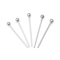 200pcs Adabele 304 Grade Surgical Stainless Steel Hypoallergenic 50mm Ball Head Pins (Wire 0.7mm/21 Gauge/0.028 inch) for Jewelry Beading Craft Making SJF67-50