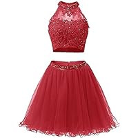 Two Piece Short Homecoming Party Prom Damas Quinceanera Dress