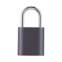 Fingerprint Lock Smart Mini Padlock IPX7 Waterproof Fingerprint Recognition for Door Luggage Locker School Bag Backpack (Color : Black)