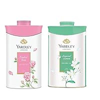 Yardley London English Rose Perfumed Talc With Imperial Jasmine Perfumed Talc for Women 250g pack of 2pc