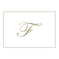 Caspari Gold Embossed Initials Boxed Note Cards in Letter F, 8 Cards & Envelopes