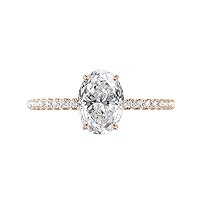 Moissanite Solitaire Ring, 2.5 CT Oval Cut, 14K Yellow Gold, Engagement Ring