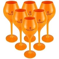 Veuve Clicquot VCP Trendy Rich Coupe Yellow Acrylic Champagne Poolside Glass Glasses Flutes 260ml Set (6 pcs)