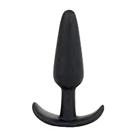 Doc Johnson Mood - Naughty 1 - Silicone Anal Plug - Small - 3.3 in. Long and 0.8 in. Wide - Tapered Base for Comfort Between The Cheeks - Small - Black