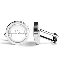 Heartbeat Cufflinks Heart Rate Cardiologist Cuff Links (Angled Edition)